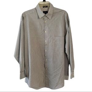 Claiborne Gingham Button Down Dress Shirt Size 16.5